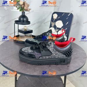 Baskets noires à paillettes avec accent rouge, à lacets, plateforme, chaussures décontractées, style streetwear scintillant - Product Image 5