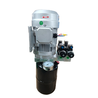Estación de energía hidráulica eléctrica de 380V para elevación, 100 bar, tanque de 6L, construcción de aluminio, bomba de engranajes de 1.5KW 2.0CC/R, solenoide dual
