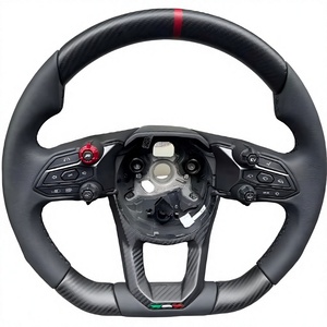 Volant en fibre de carbone pour Lamborghini Urus avec modification en cuir Rose Madder - Product Image 3