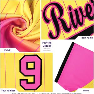 Maillot de baseball personnalisé à rayures dégradées, uniforme unisexe, évacuation de l'humidité, impression par sublimation - Product Image 4
