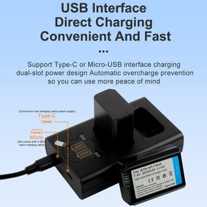 เครื่องชาร์จคู่ NP-FW50 แบตเตอรี่สำหรับโซนี่ ZV-E10 ZVE10 อัลฟ่า A6500 <span class=keywords><strong>A6300</strong></span> A6000 A5000 A3000 NEX-3 A7R กล้อง 8.4V เอาต์พุต OVP/OTP - Product Image 2