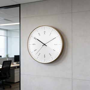 Elegante Reloj de Pared de Cuarzo Silencioso Minimalista de 12 Pulgadas con Baño de Oro Blanco - Product Image 2