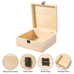 Boîtes en bois 2025, luxe, grande taille, en pin naturel, coffret cadeau d'affaires avec couvercle - Product Image 5