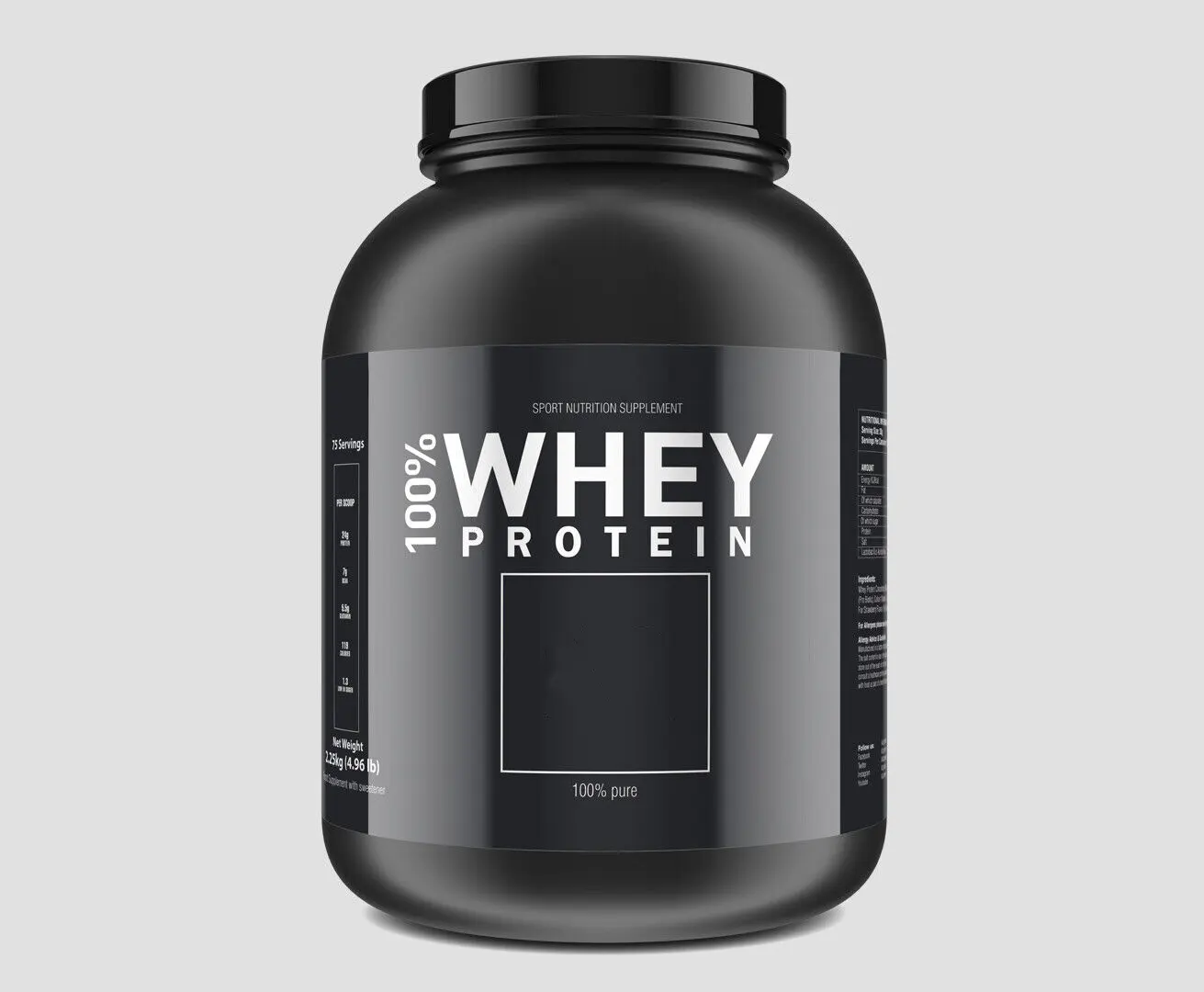 OEM customizable 100% Whey Protein Powder 24g Protein BCAA Glutamine 100%Pure sport nutrition supplement