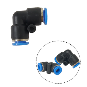 Conector Neumático de Codo a 90 Grados de Fábrica, Adaptador Rápido de Plástico de 2 Vías para Línea de Aire PV - Product Image 1