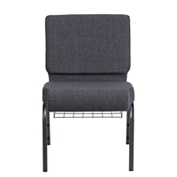 Chaise de conférence empilable en métal avec dossier en tissu et porte-gobelet et porte-livre