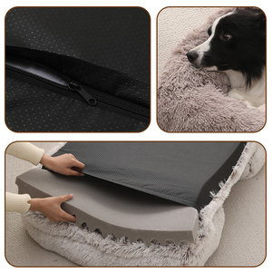 Sofá cama ortopédico para perros de felpa, proveedor de productos para mascotas con logotipo personalizado al por mayor de fabricante - Product Image 3