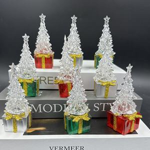 Vente flash - Ornements de Noël en acrylique LED en plastique de couleur personnalisée, 6*6*14,5 cm, décoration de table pour la maison et les fêtes - Product Image 5