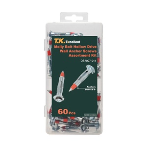 Kit d'assortiment de 60 vis d'ancre pour cloisons sèches, pièces (46mm) de boulon à douille molle résistante - Product Image 3