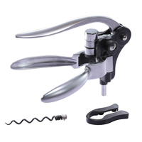 Kit d'accessoires pour ouvre-bouteille à vin avec tire-bouchon à levier et tire-bouchon à spirale supplémentaire, ouvre-bouchon à vin avec coupe-capsule