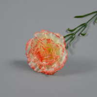 Fleur artificielle en gros, tête unique, œillet rose moyen de 3 pouces pour la décoration de la fête des Mères et de la Saint-Valentin