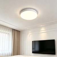 Plafonnier LED rond étanche, design plat en forme de tambour, pour salle de bain, cuisine, balcon, installation facile en montage en surface