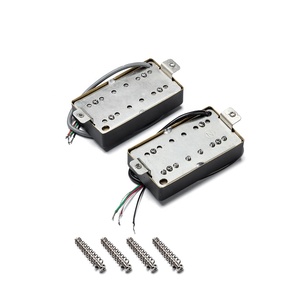 Pastillas Humbucker Alnico <span class=keywords><strong>V</strong></span> de Alta Calidad Hechas a Mano, Juego de Pastillas <span class=keywords><strong>Vintage</strong></span> para <span class=keywords><strong>Guitarra</strong></span> Eléctrica LP en Negro - Product Image 5