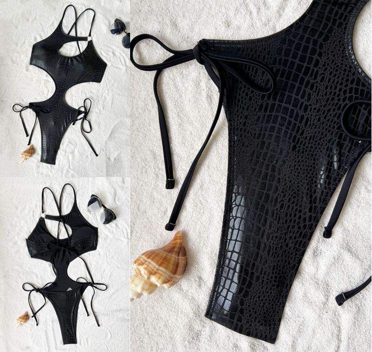 classic snakes crisscross bra-style bikini top Images... Shinny Snake Print Sexy One-Piece Swimwear Women Girl Crisscross Back ...