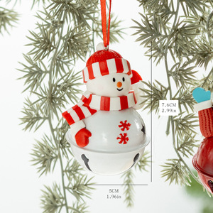 Adorno de campana de Navidad más vendido, colgante de Reno de 7,6 cm, campana de muñeco de nieve para decoración de árbol de Navidad - Product Image 2