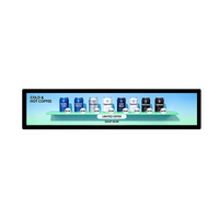 Afficheur numérique LCD étiré mural intérieur de 28 pouces avec animation publicitaire et télécommande pour centres commerciaux et métros