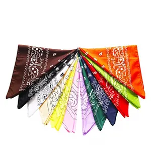 Vintage Paisley Cotton Bandanas Bow Headbands Large Soft Cowboy Bandana for Women Men or Pets