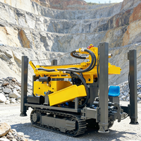 Foreuse portable automotrice à moteur diesel sur chenilles pour puits d'eau, puits d'abreuvement pour bétail, forage DTH et pompe à engrenages