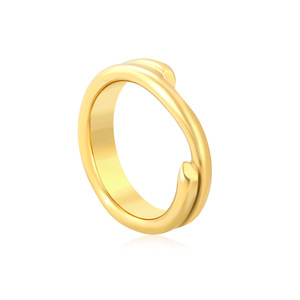 แหวนดีไซน์เรขาคณิตแบบซ้อนได้ ทำจากสแตนเลสสตีล 18k ขนาด 6 7 8 เครื่องประดับแฟชั่นสำหรับทุกเพศ - Product Image 5