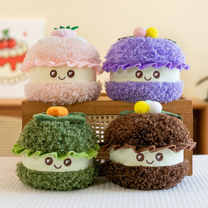 8-Inch Simulation Dessert Plush Toy Cake <b>Macaron</b> Bread and for Swiss Roll Doll for Grab Machine Use - Product Image 2