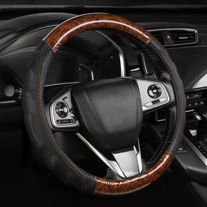 Nueva Funda Universal para Volante de Coche de Fibra de Carbono y Cuero PU con Diseño de Madera de Melocotón, Accesorio de Lujo para Coche - Product Image 3