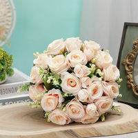 Dekorasi Hari Valentine pita Satin banyak warna pita Organza bunga buatan grosir buket ulang tahun pernikahan pengiring pengantin