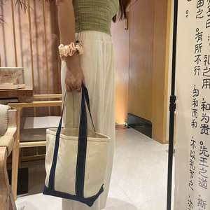 New Arrive Reusable Cotton Canvas Tote <b>Bags</b> With Pocket Women Shopping <b>Bag</b> Shoulder Handbag for Storage - Product Image 1