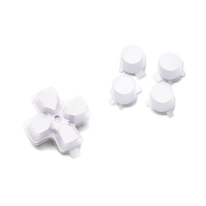 Boutons d'action D-pad personnalisés bicolores blanc et transparent pour manette PS5, sans impression de lettres, pour remplacement des boutons de direction - Product Image 4