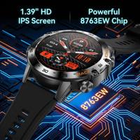 Reloj Inteligente K52 Directo de Fábrica con Pantalla IPS de 1.39 Pulgadas, Monitor de Sueño, Asistente de Voz, +100 Deportes, para Hombre