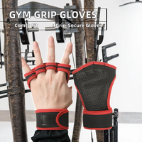 Guantes de Entrenamiento Transpirables y Cómodos de Neopreno Antideslizante, Medios Dedos, con Correas Extensibles para la Muñeca, Cierre de Velcro, Protectores de Palma
