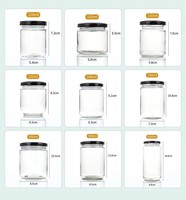 Voedselbewaar-potten, augurkenpotten, 500ml ronde luchtdichte glazen pot met zwarte deksel voor honing, specerijen, gedroogd fruit, jam, noten, pindakaas