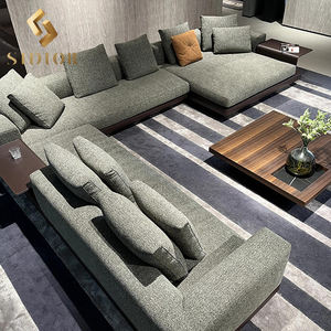 Высококлассная итальянская современная кожаная модульная секционная вилла, 10 мест, большой диван, L-образный угловой диван, диван - Product Image 5