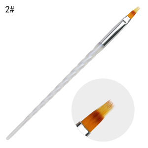 Pinceau à ongles à manche spiralé irisé, pinceau liner angulaire plat dentelé pour le gel et la sculpture de cristaux - Product Image 5