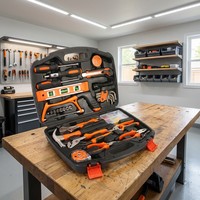 Juego de Herramientas para el Hogar, Caja de Herramientas Multifuncional, Kit de Herramientas Manuales Combinadas para Electricistas y Carpinteros