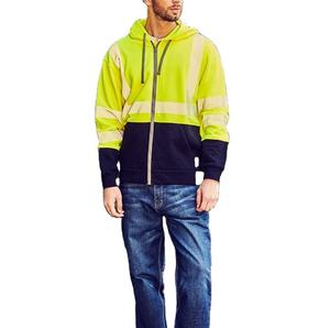 Hoodies résistants aux flammes Hi Vis Fr Sweats à capuche <span class=keywords><strong>de</strong></span> sécurité pour hommes avec ruban réfléchissant zippé ignifuge - Product Image 1
