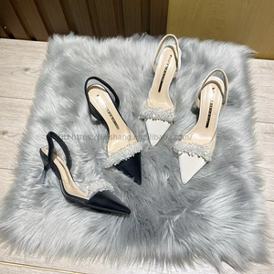 <b>Closed</b> Point <b>Toe</b> Transparent Crystal Rhinestone Heels for Ladies Wholesale Bridal Wedding High Heels <b>Sandals</b> - Product Image 2