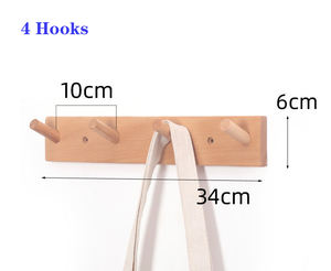 Usine <span class=keywords><strong>Spot</strong></span> rustique en bois de hêtre massif porte-manteau mural 3 à 6 crochets porte en bois de luxe cintres muraux - Product Image 4
