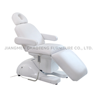 Table de massage électrique pliable en cuir à 3 sections, design moderne, dossier et pieds réglables, éponge haute densité, métal