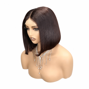 Promoción 44$ Letsfly Pelucas Bob con Cierre de Encaje 2x6, Cabello Humano Virgen 12A, Densidad 350%, Liso Extremo Estilo Kim K, 10 Pulgadas, Venta al por Mayor - Product Image 2