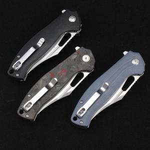 GT-T0050 Yeni Özelleştirilebilir 14C28N Katlanır Bıçak Keten Saplı Taşınabilir Bıçak Açık Hava Cep Bıçakları GT-T0050 Tunafire - Product Image 3
