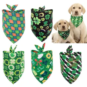 Wholesale St. Patrick's Day Pet Polyester Triangular Single Layer Dog Holiday Bandana Triangle Pet Scarf