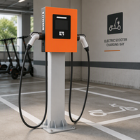Nouveau chargeur mural DC rapide pour moto électrique 13,2 kW 20 kW à double sortie Type 6 pour station de recharge et de stationnement de scooters