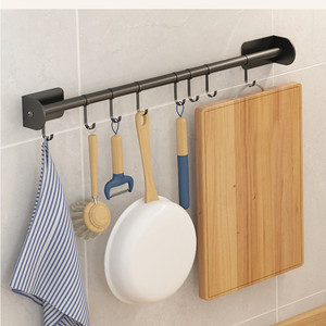 Kitchen Accessorizes Hanger Hooks Storage <strong>Rack</strong> Hanger Traditional Household Bathroom <strong>Wall</strong> Mounted <strong>Key</strong> Organizer Space Black - Product Image 1