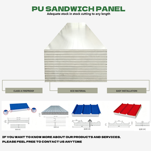 Panneaux sandwich pour murs extérieurs ignifuges, isolés et écologiques, avec âme en polyuréthane/EPS, insonorisés, en métal, pour entrepôts et entrepôts frigorifiques - Product Image 3