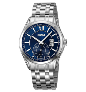 Reloj de Cuarzo para Hombre Skmei 9319, Caja de Aleación, Correa de Acero Inoxidable, Esfera de Cristal, Resistente al Agua 3ATM, Diseño Golden Hour - Product Image 4