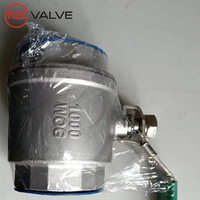 Válvula de bola NPT China, válvula de bola de rosca interna de acero inoxidable con dispositivo de bloqueo