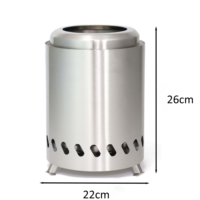 Cheminée de table sans fumée en acier inoxydable, mini poêle à bois portable, petit foyer d'extérieur pour camping et jardin - Offre Spéciale