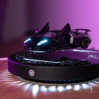 Coche de juguete magnético flotante al por mayor con LED, escala 1:36, modelo de coche de aleación de aluminio ABS con lámina de refrigeración