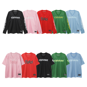 Stampa a sublimazione Crow Chrome Hears Ice Hockey Couple Suit, design unisex stile street, stampa a rete con motivo floreale e croce sul braccio - Product Image 1