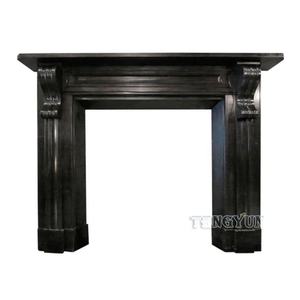 Colonne de marbre noir moderne, étagère de <span class=keywords><strong>cheminée</strong></span> en pierre de <span class=keywords><strong>cheminée</strong></span> à vendre - Product Image 4